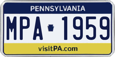 PA license plate MPA1959