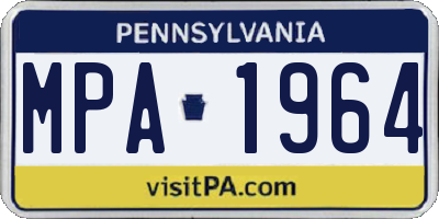 PA license plate MPA1964