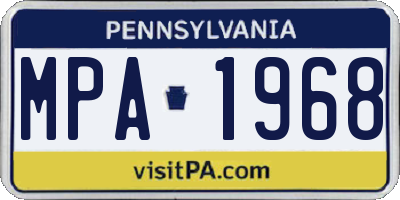 PA license plate MPA1968