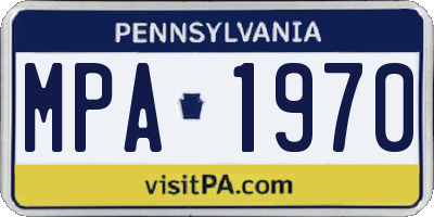 PA license plate MPA1970