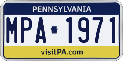 PA license plate MPA1971