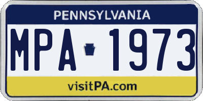 PA license plate MPA1973
