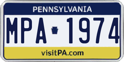 PA license plate MPA1974