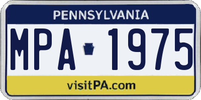 PA license plate MPA1975