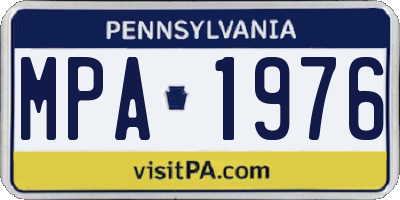 PA license plate MPA1976