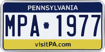 PA license plate MPA1977