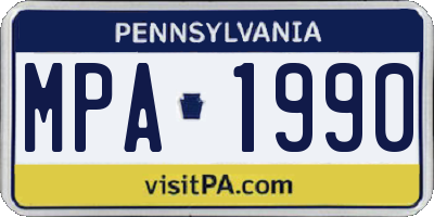 PA license plate MPA1990