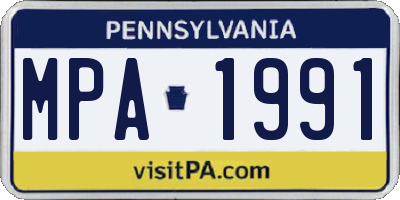 PA license plate MPA1991