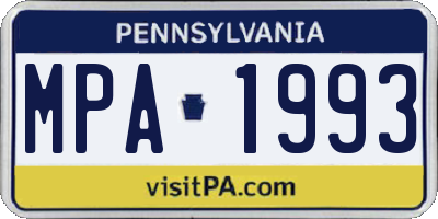 PA license plate MPA1993