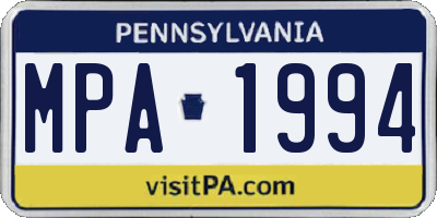PA license plate MPA1994