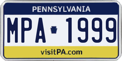 PA license plate MPA1999