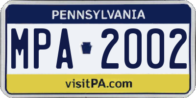 PA license plate MPA2002