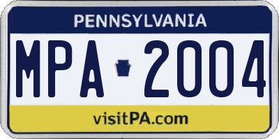 PA license plate MPA2004