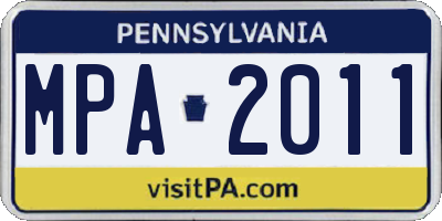 PA license plate MPA2011