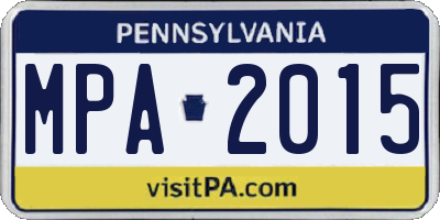 PA license plate MPA2015