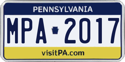 PA license plate MPA2017