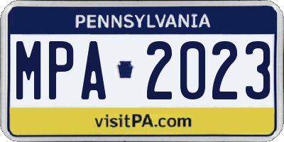 PA license plate MPA2023