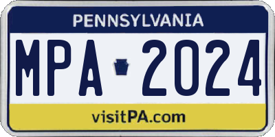 PA license plate MPA2024