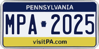 PA license plate MPA2025