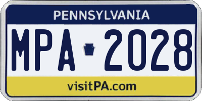 PA license plate MPA2028