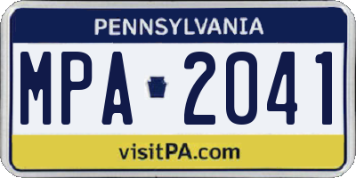 PA license plate MPA2041