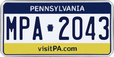 PA license plate MPA2043