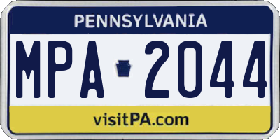 PA license plate MPA2044