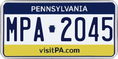 PA license plate MPA2045