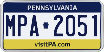 PA license plate MPA2051