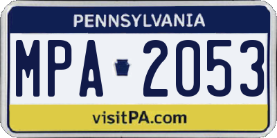 PA license plate MPA2053