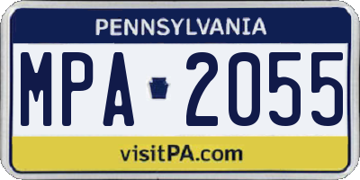 PA license plate MPA2055