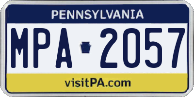 PA license plate MPA2057