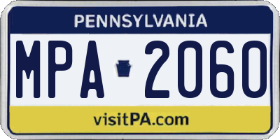 PA license plate MPA2060
