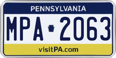 PA license plate MPA2063
