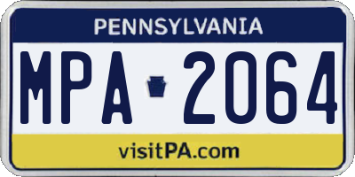 PA license plate MPA2064