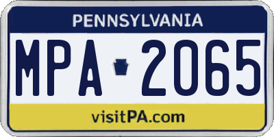 PA license plate MPA2065