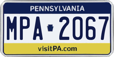 PA license plate MPA2067