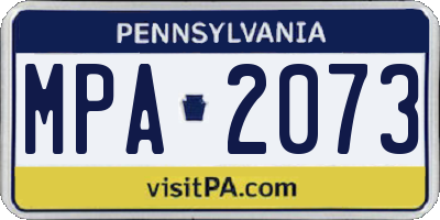 PA license plate MPA2073