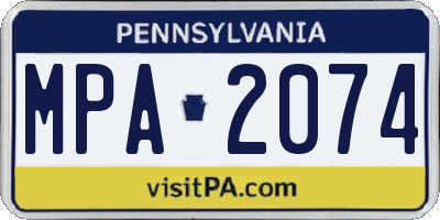 PA license plate MPA2074
