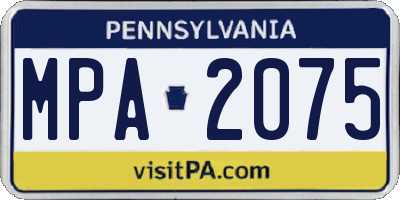 PA license plate MPA2075