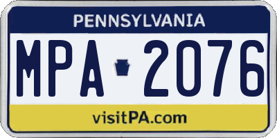 PA license plate MPA2076