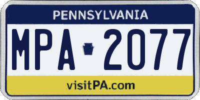 PA license plate MPA2077
