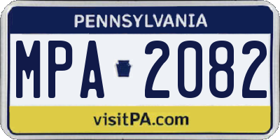 PA license plate MPA2082