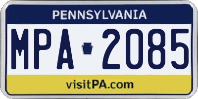 PA license plate MPA2085