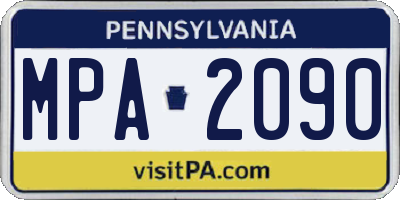 PA license plate MPA2090