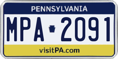 PA license plate MPA2091