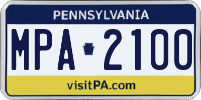 PA license plate MPA2100