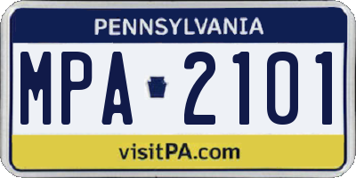 PA license plate MPA2101
