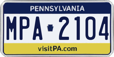 PA license plate MPA2104