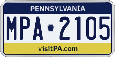 PA license plate MPA2105